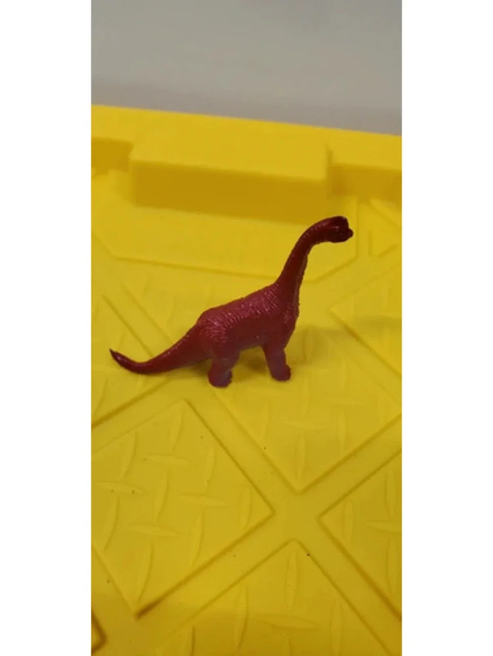 Vintage Plastic Dinosaur Toy Figure Brachiosaurus Sauropod Red Blue Miniature